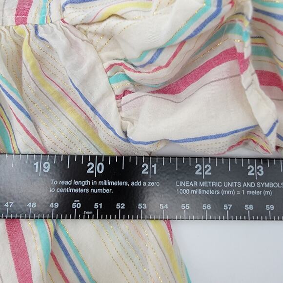 Peyton & Parker Girls Peasant‎ Top Multicolor Stripe Ruffle Short Sleeve L 14 - Picture 12 of 12